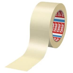 Lot de 6 : Tesa 04329-00005-01 Adhesif de masquage papier finement crepe, Jaune Pastel, 50 m x 50 mm