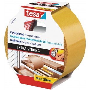 Tesa Extra Strong Ruban Adhesif Double Face de Fixation pour Sols Irreguliers - Rouleau Auto-Adhesif Antiderapant pou