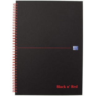 Oxford Black n' Red 400047608 Cahier a  spirales A4 140 pages Noir