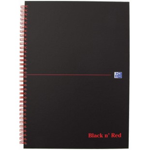 Oxford Black n' Red 400047609 Cahier a  spirales A4 140 pages Noir