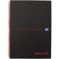 Oxford Black n' Red 400047651 Cahier a  spirales A5 140 pages Noir