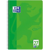 OXFORD Bloc-notes 400086494 Touch - Format A4 - 80 feuilles lignees avec double marge - Vert gazon