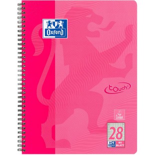 OXFORD 400086496 Carnet de notes au format A4 80 feuilles a  carreaux avec double marge Rose