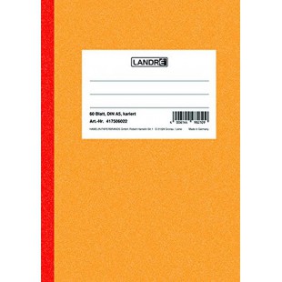 LANDRe 100420209 Diarien, livre d'affaires neutre, A5, quadrille, 72 Feuilles, Lot de 5, couleurs assorties