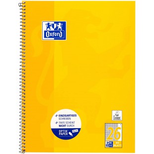 Oxford Cahier a spirales A4 80 feuilles perforees Lineature 26, a carreaux avec marge 1 Stuck