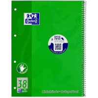 Oxford 100050405 Bloc-notes pour gaucher 38 - A4+, 80 feuilles, 90 g/m2, 4 trous