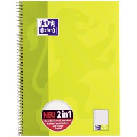 Oxford 100050362 Collegeblock Linen-55 Duo Bloc de 80 feuilles 90 g/m² 4 perforations