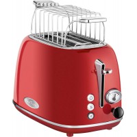 ProfiCook PC-TA 1193 Grille-pain 2 tranches vintage Boitier en acier inoxydable Grille rechauffe-viennoiseries Niveau de bruniss