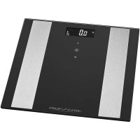 ProfiCare 330070 PC professionnelle PW 3007 FA 8 en 1 en verre pese-personne electronique avec insert en acier inoxydable Noir