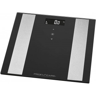 ProfiCare 330070 PC professionnelle PW 3007 FA 8 en 1 en verre pese-personne electronique avec insert en acier inoxydable Noir