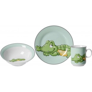 Flirt by R&B Vaisselle pour enfant Happy Zoo Crocodile 3 pieces (1 set)