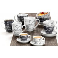 Lot de 6 : Ritzenhoff & Breker Tasse a cafe Jumbo cornello Grey Noir