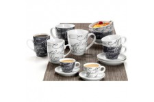 Lot de 6 : Ritzenhoff & Breker Tasse a cafe Jumbo cornello Grey Noir