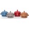 Ritzenhoff & Breker Regina Lot de 4 bols a  soupe, avec couvercle et anse, 360 ml, couleurs assorties, gris, marron, bleu, et ro