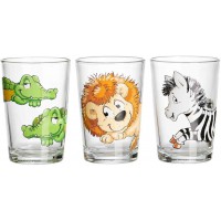Ritzenhoff & Breker Happy Zoo Lot de 3 verres pour enfant Motif animaux Crocodile/zebre/lion