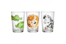Ritzenhoff & Breker Happy Zoo Lot de 3 verres pour enfant Motif animaux Crocodile/zebre/lion