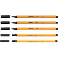 STABILO Lot de 5 Stylos feutre POINT 88 pointe fine 0,4 mm noir