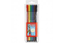 STABILO Pen 68 - Premium felt-tip pen - Feutre a dessin - Paquet de 6 - Avec 6 couleurs assorties