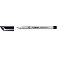STABILO Lot de 12 Feutres pour Transaprent OHPen encre soluble Pte medium Noir