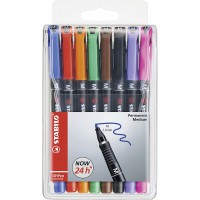 Pochette x 8 stylos-feutres STABILO OHPen permanent 1 mm