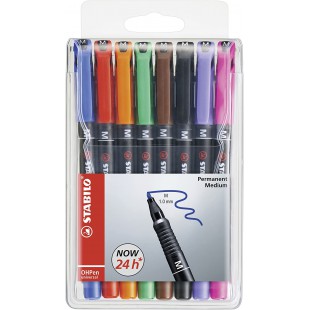 Pochette x 8 stylos-feutres STABILO OHPen permanent 1 mm