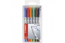 STABILO Lot de 6 stylos feutres OHPen a  pointe medium pour transparent soluble avec etui (Import Allemagne)
