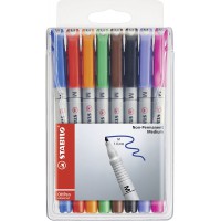 Marqueur STABILO OHPen - Pochette x 8 marqueurs (encre non-permanente / pointe medium 1 mm)