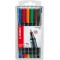 STABILO OHPen Lot de 6 marqueurs permanents a  pointe ogive Couleurs : Noir, Bleu, Marron, Vert, Rouge en polypropylene Largeur 