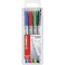 Pochette x 4 stylos-feutres STABILO OHPen soluble 0,4 mm - noir + bleu + rouge + vert