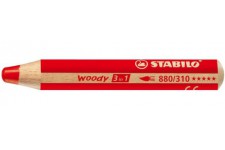 Crayon multi-talents STABILO woody 3 in 1 - rouge