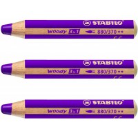 Crayon multi-talents STABILO woody 3 in 1 - mauve lilas