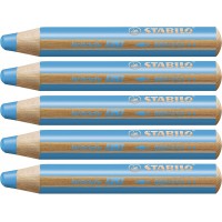 Crayon multi-talents STABILO woody 3 in 1 - bleu azur