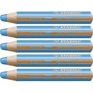 Crayon multi-talents STABILO woody 3 in 1 - bleu azur