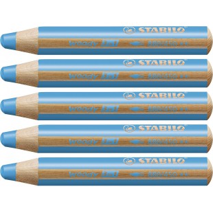 Crayon multi-talents STABILO woody 3 in 1 - bleu azur