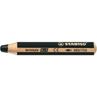 Crayon multi-talents STABILO woody 3 in 1 - noir