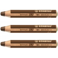 Crayon multi-talents STABILO woody 3 in 1 - marron foncé