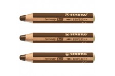 Crayon multi-talents STABILO woody 3 in 1 - marron foncé