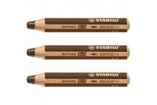Crayon multi-talents STABILO woody 3 in 1 - marron foncé