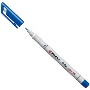 Stabilo Marqueur permanent Stylet universel Film Retroprojecteur Bleu - Marqueur (Bleu, Blanc, Multi, blanc, plastiq