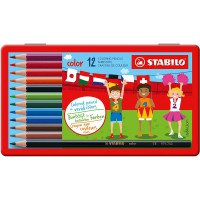Crayon de coloriage - STABILO color - Boite metal de 12 crayons de couleur