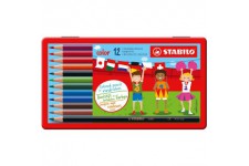 Boîte métal x 12 crayons de couleur STABILO color