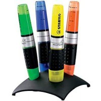 Set de bureau x 4 surligneurs STABILO LUMINATOR - jaune + vert + bleu foncé + orange