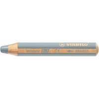 Crayon de coloriage - STABILO woody 3in1 - crayon de couleur a l'unite - Argent