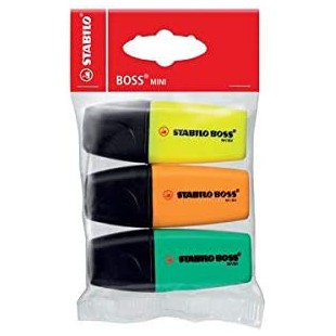 STABILO Lot de 5 surligneurs BOSS MINI en plastique - Contenu : 5 etuis