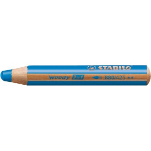 Crayon multi-talents STABILO woody 3 in 1 - bleu