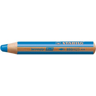 Crayon multi-talents STABILO woody 3 in 1 - bleu