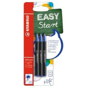 Boîte x 3 recharges STABILO EASYoriginal 0,5 mm - encre bleue effaçable