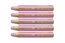 Crayon de coloriage - STABILO woody 3in1 - crayons de couleur - Rose fonce