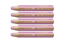 Crayon de coloriage - STABILO woody 3in1 - crayons de couleur - Rose fonce