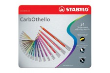 Boîte métal x 24 crayons de couleur fusain pastel STABILO CarbOthello ARTY+